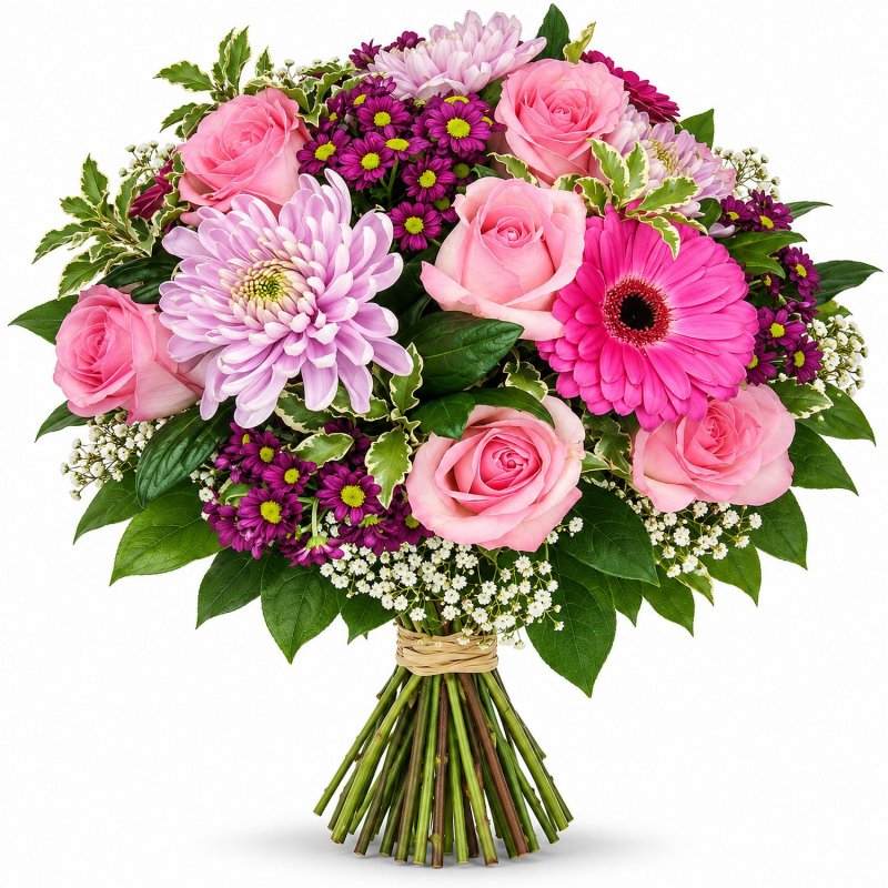 Rosen und Chrysanthemen